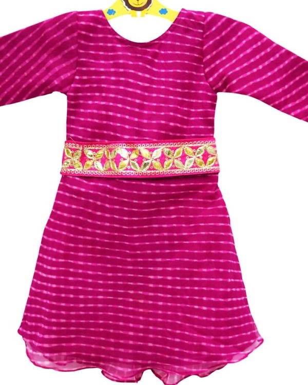 Leheriya dress for baby girl Rajasthani style party wear colorful