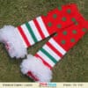 Red white cozy leg warmers for toddler girls, winter party wear, stylish warm look
