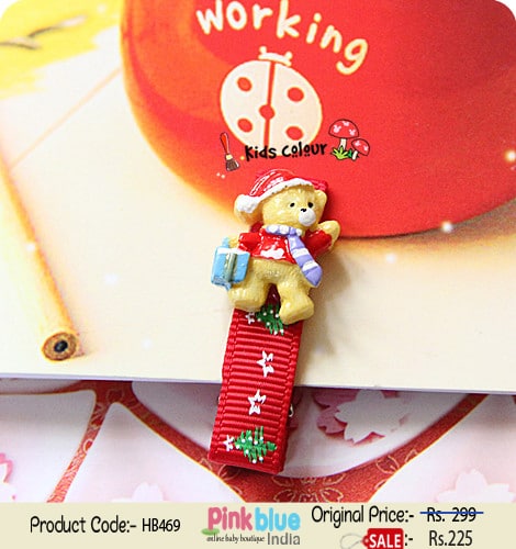 Red cartoon baby girl hair accessory for birthday party, fun and cute