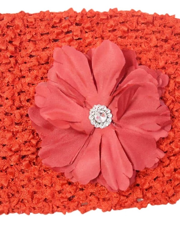 Red crochet newborn headband for wedding, cute and stylish accessory