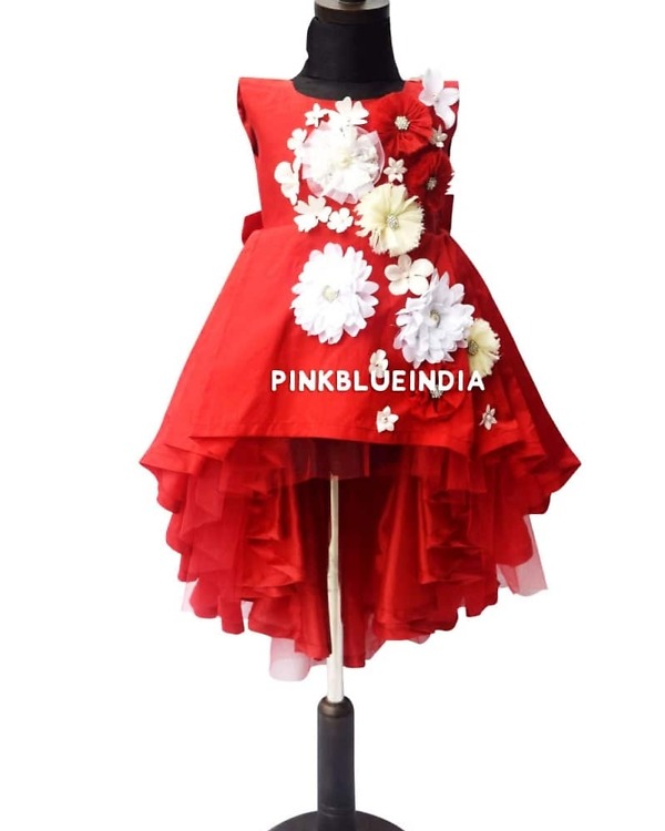 Baby girl red party dress elegant stylish birthday outfit festive wear
