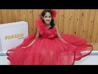 Red gown for girls stylish birthday party elegant outfit