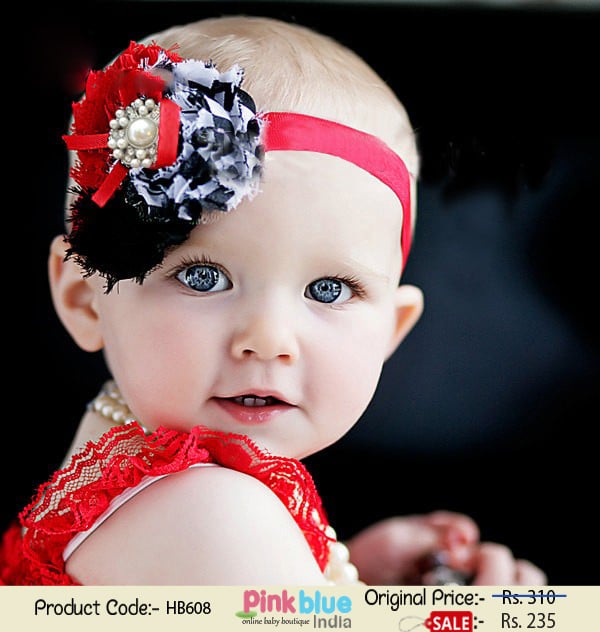 Red toddler girl hairband for party occasion, cute and comfy gift