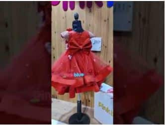 Red kids party dress for girls birthday celebration stylish outfit