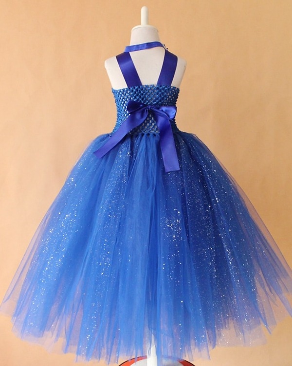 Royal blue glitter tutu dress girls party wear birthday stylish elegant