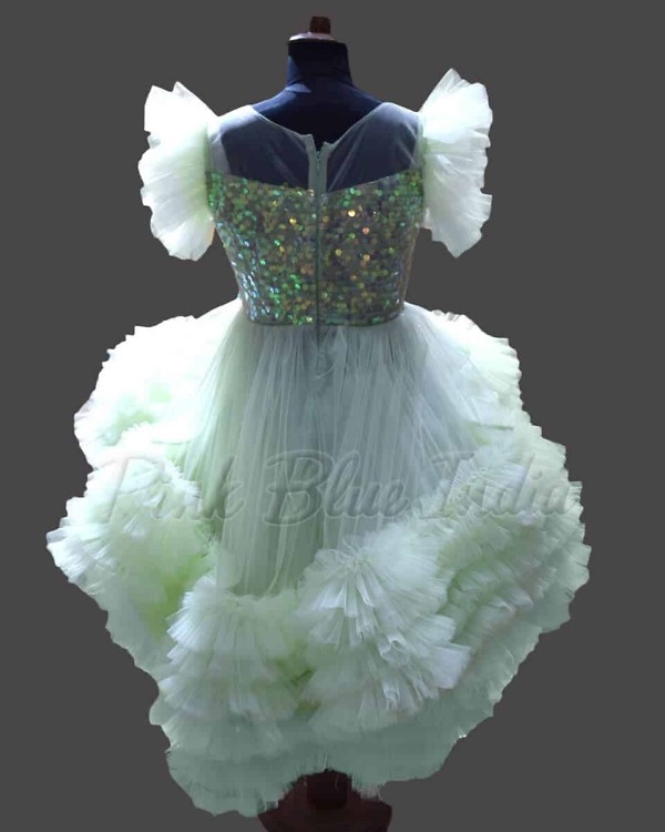 Ruffle gown for girls party wear birthday outfit stylish elegant look