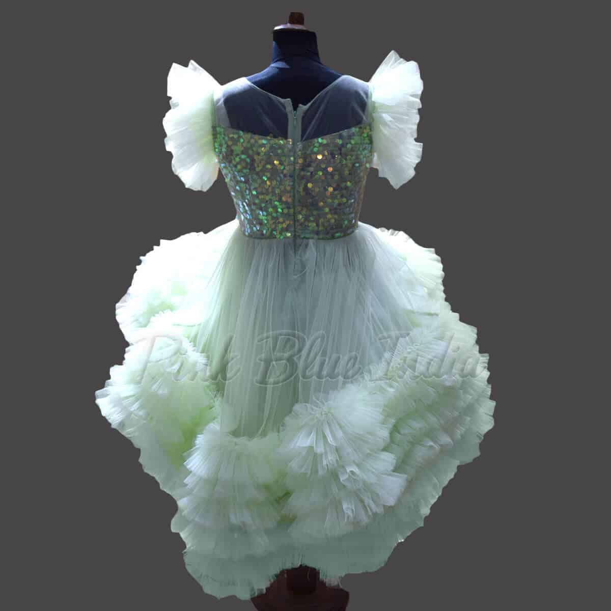 Ruffle gown for girls party wear birthday outfit stylish elegant look