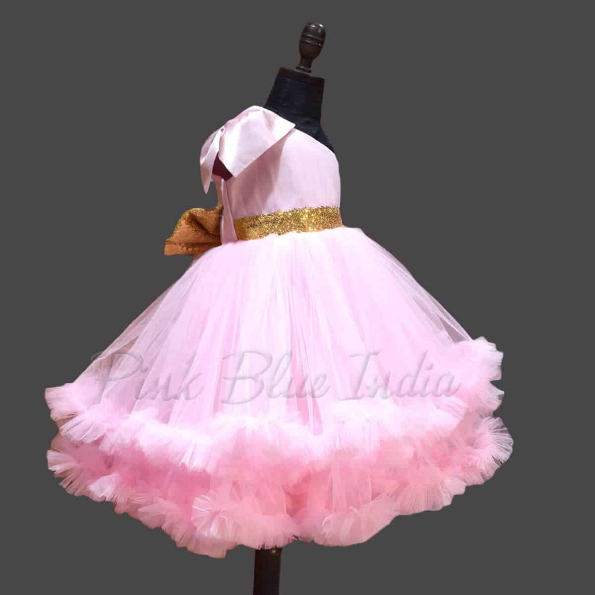 Ruffle party gown for girls heavy net birthday elegant outfit