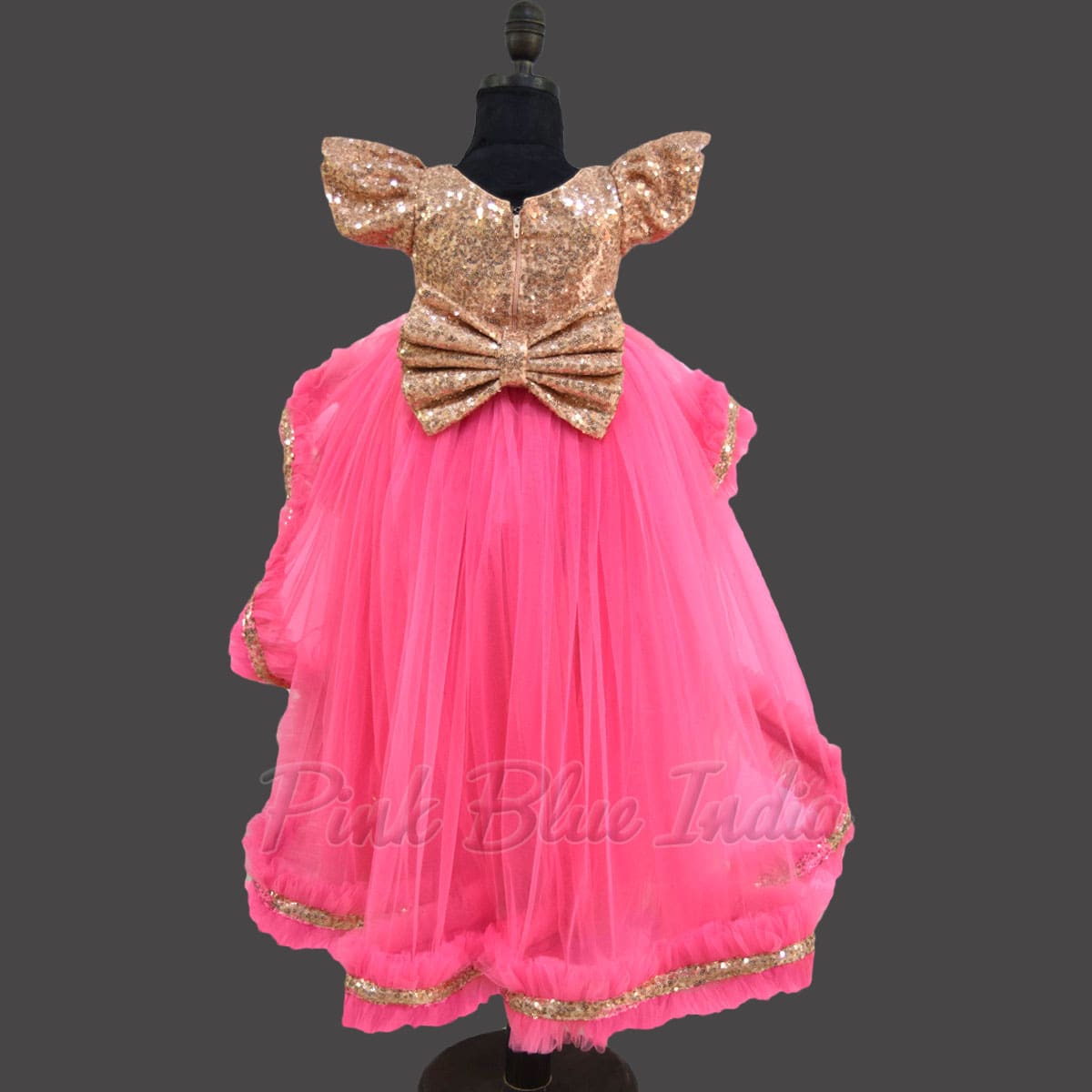 Sequin high low gown girls party wear birthday outfit glamorous