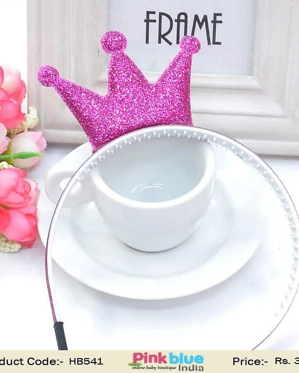 Baby girl hot pink hairband princess style party accessory cute gift