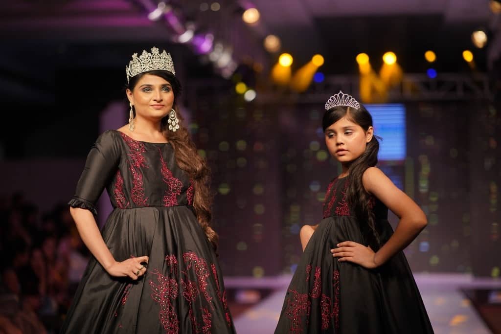 Stylish mom daughter matching party outfit for wedding function coordinated fashion