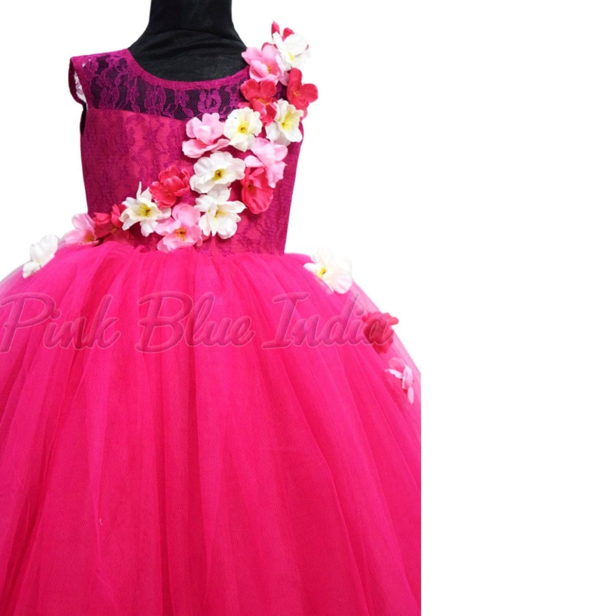 Fuchsia party ball gown for baby girl birthday stylish outfit
