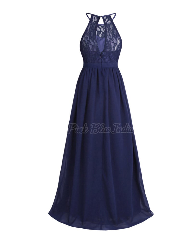 Blue floor length gown for girls birthday celebration elegant party wear