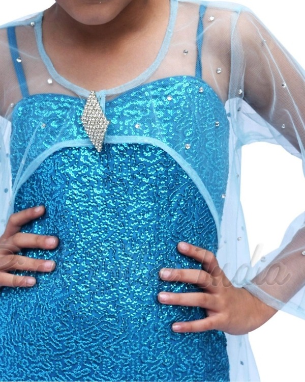 Handmade Elsa dress for girls, birthday theme outfit, magical princess style