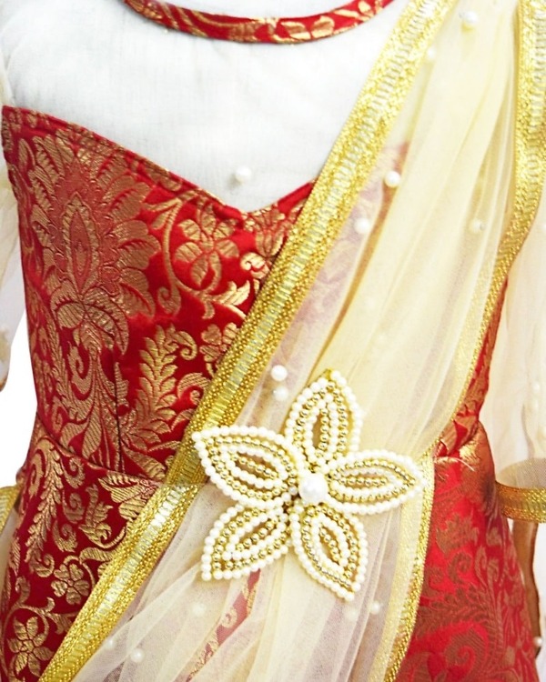 Baby girl indo western gown stylish birthday party outfit fusion festive wear