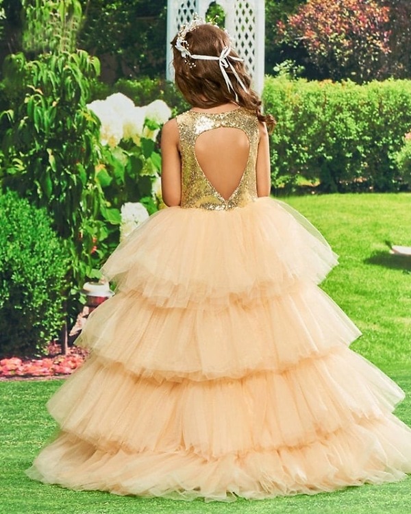 Kids girl birthday party dress stylish elegant celebration wear