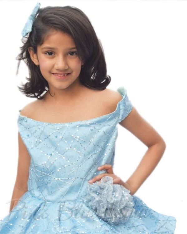 Off shoulder birthday gown for baby girl elegant princess style party wear