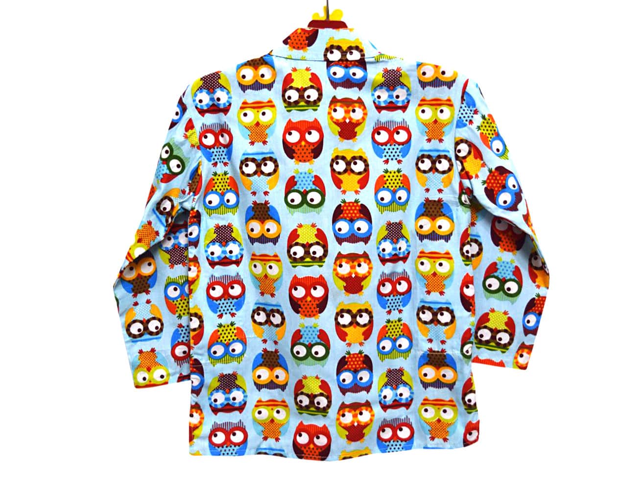 Owl print boys kurta fun animal design festive party outfit stylish wear