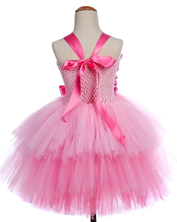 Baby girl pink tutu dress 1st birthday princess party outfit