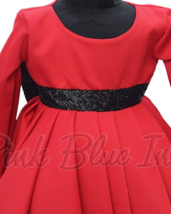 Minnie mouse birthday dress for girls red themed cute party wear