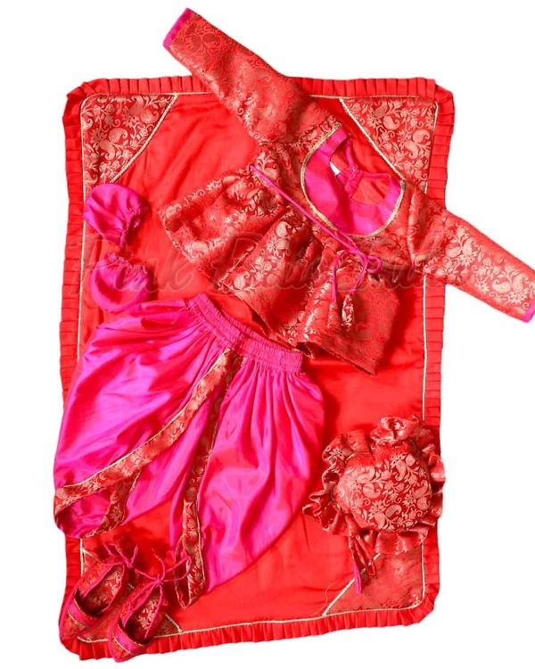 Silk jamna newborn baby set traditional elegant ceremony outfit