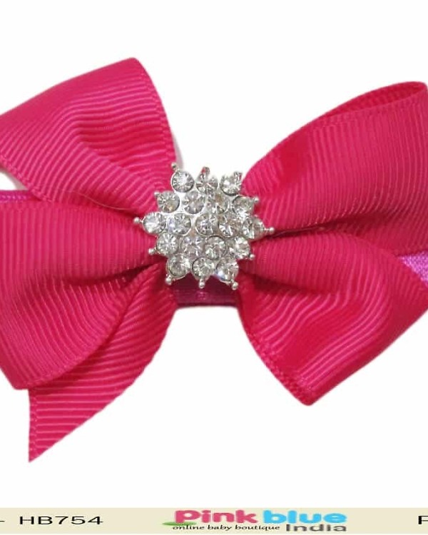 Baby girl magenta hairband sleek party accessory vibrant stylish look