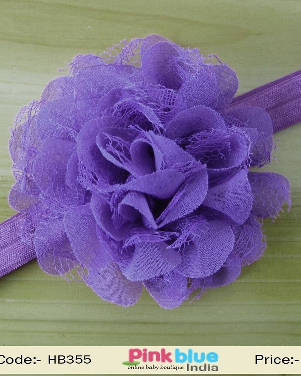 Baby girl lavender stretchable hairband for party and photoshoot cute wear