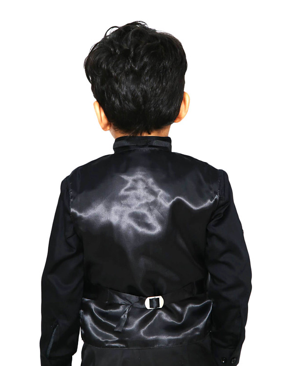 Baby boy tuxedo suit black bow tie birthday party stylish formal outfit