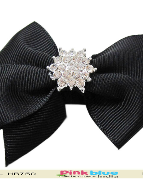 Black infant hairband for special occasion, sleek and stylish finish