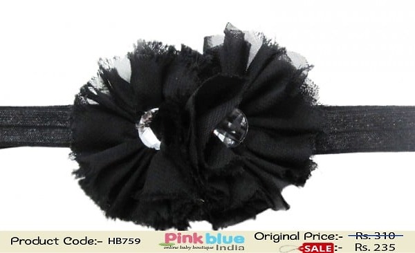 Black infant girl headband for party occasion, stylish and modern accessory