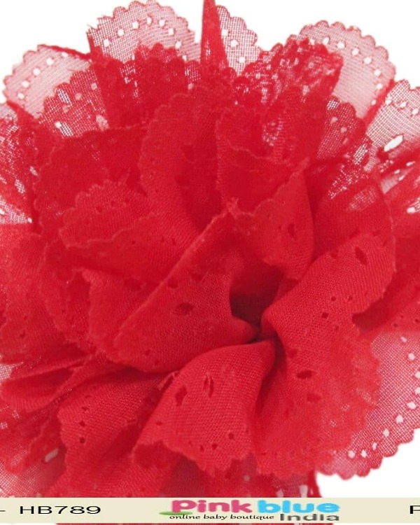 Red infant headband for party occasion, bold and stylish accessory