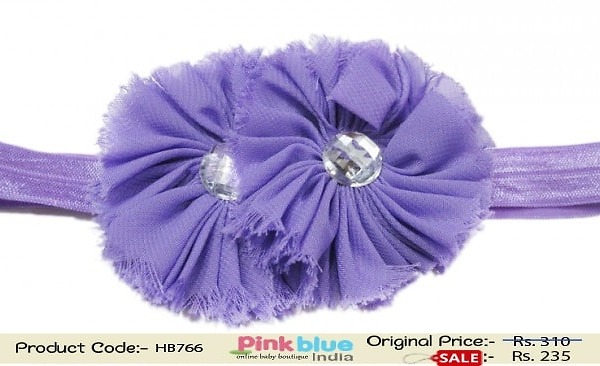 Infant girl purple headband elegant party accessory stylish festive look
