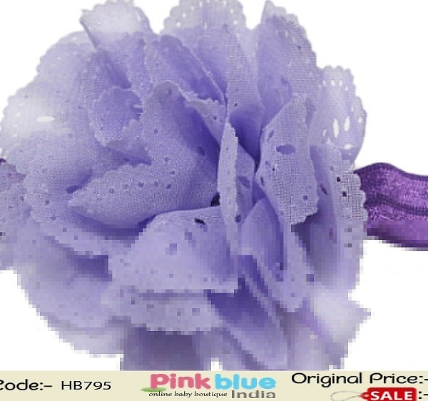 Purple infant headband for birthday party, soft and elegant accessory