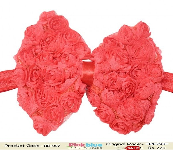 Red infant headband for wedding, bold and stylish festive hair accessory