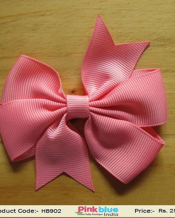 Peach bow knot hairband for kids birthday wear, soft cute accessory