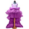 Tail style birthday gown for baby girl, elegant party dress