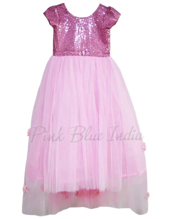 Pink gown for teenage girl elegant party wear birthday celebration outfit