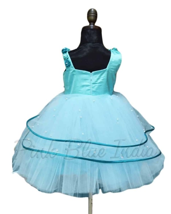 Turquoise wings dress for baby girl fairy birthday party stylish outfit