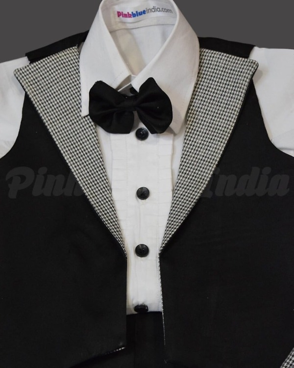 Boys tuxedo check romper one piece birthday party stylish outfit