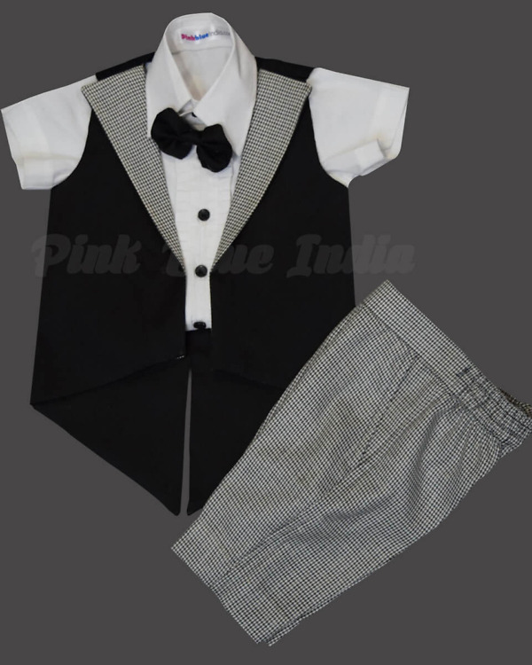 Kids tuxedo check romper one piece wedding party elegant outfit