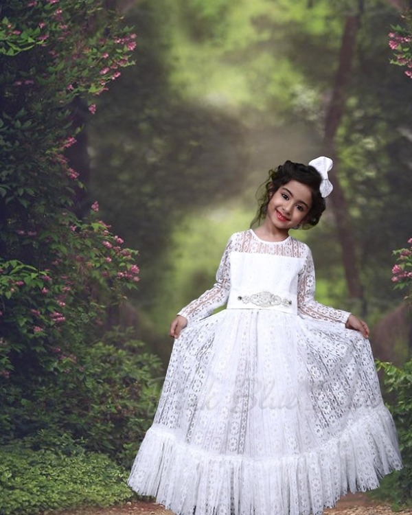 Unique girl baptism dress elegant christening outfit special occasion