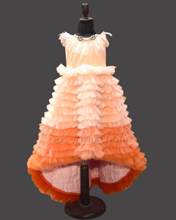 Unique ombre princess gown for girls birthday stylish party outfit