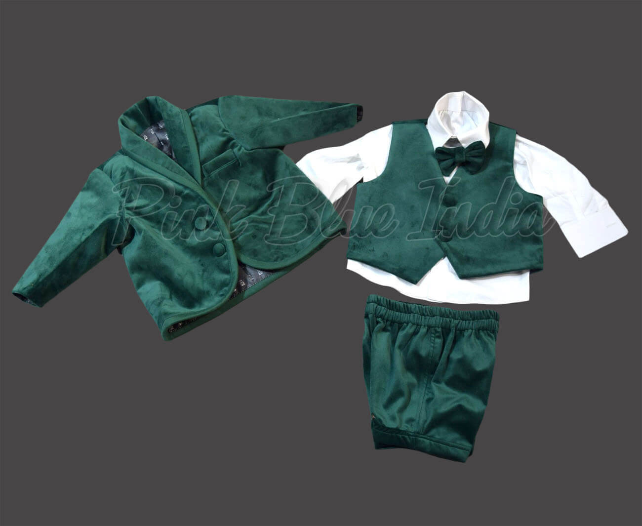Kids velvet blazer suit elegant formal occasion wear