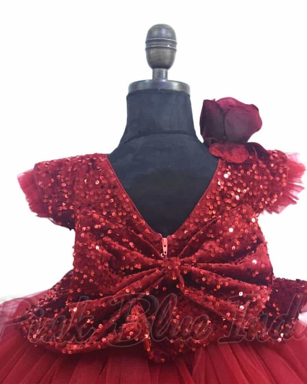 Velvet party wear gown for girls elegant birthday outfit stylish look