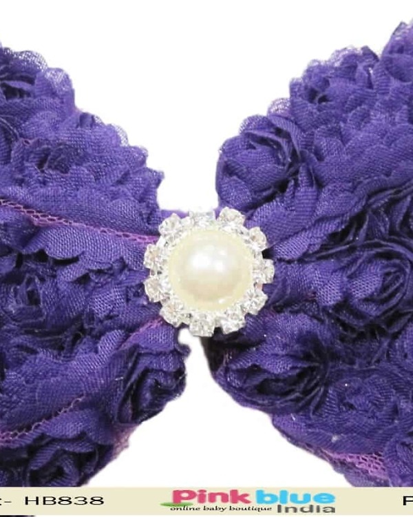 Infant girl violet party headband stylish festive accessory cute gift option