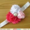 White pink flower children headband for wedding, elegant and stylish