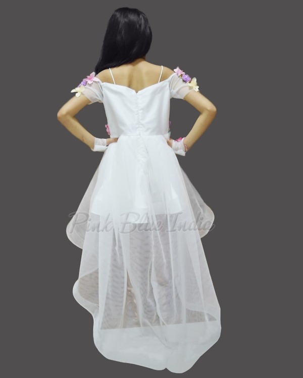 White party dress for baby girl soft elegant birthday celebration look
