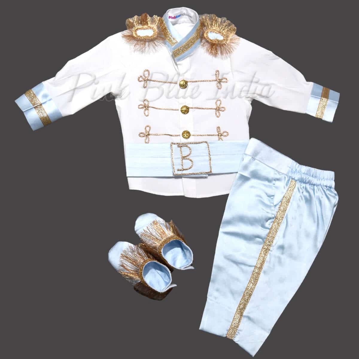 Baby boy white prince costume birthday outfit royal themed celebration look