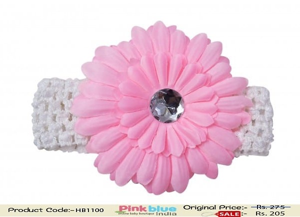 White crochet headband for children birthday wear elegant