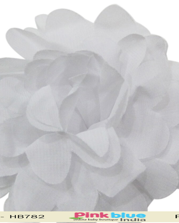 White designer net infant headband for wedding, elegant and classy